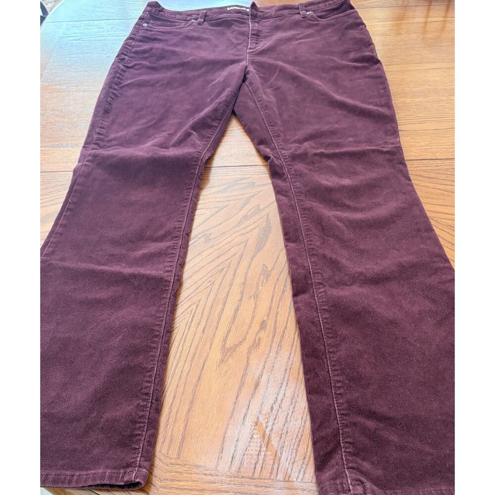 Land’s End Corduroy Bootcut Pants Size 18 Tall Burgundy